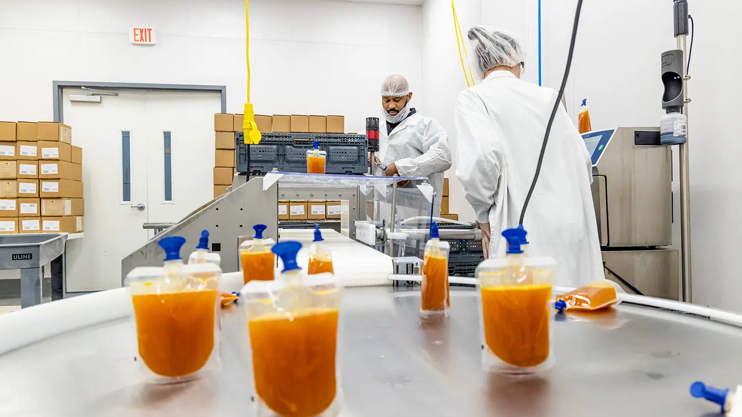 Researchers developing food samples in a lab