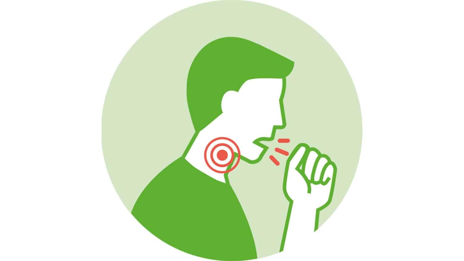 cartoon shows a person coughing