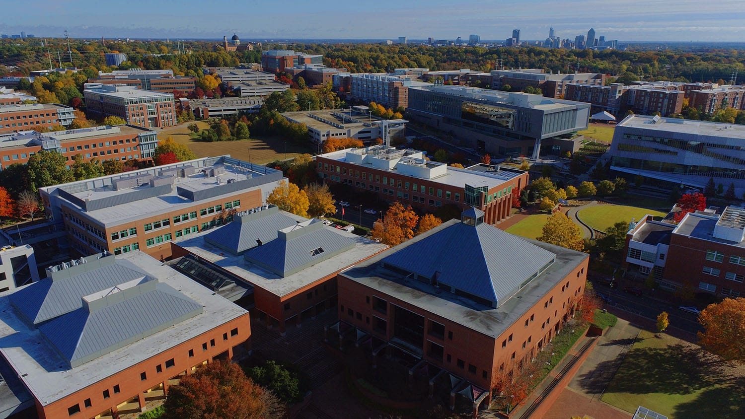 aerial view of NC State's Wilson College of Textiles